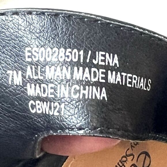 Sofft EuroSoft Sandal Womens 7M Comfort Casual Wedge Black Faux Leather Open Toe - Picture 11 of 12